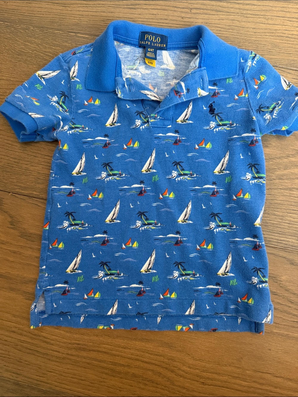 Polo by Ralph Lauren Blue Nautical Sailboat Polo Shirt - Kids